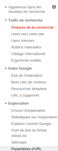 Navigation Google Search Console
